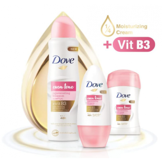  مزيل العرق رول اون مضاد للتعرق من دوف، لحماية 48 ساعة، بودرة ناعمة، خالية من الكحول مع نصف كريم مرطب، 50 مل