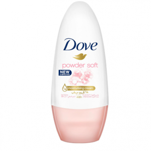 مزيل العرق رول اون مضاد للتعرق من دوف، لحماية 48 ساعة، بودرة ناعمة، خالية من الكحول مع نصف كريم مرطب، 50 مل مزيل العرق رول اون مضاد للتعرق من دوف، لحماية 48 ساعة، بودرة ناعمة، خالية من الكحول مع نصف كريم مرطب، 50 مل