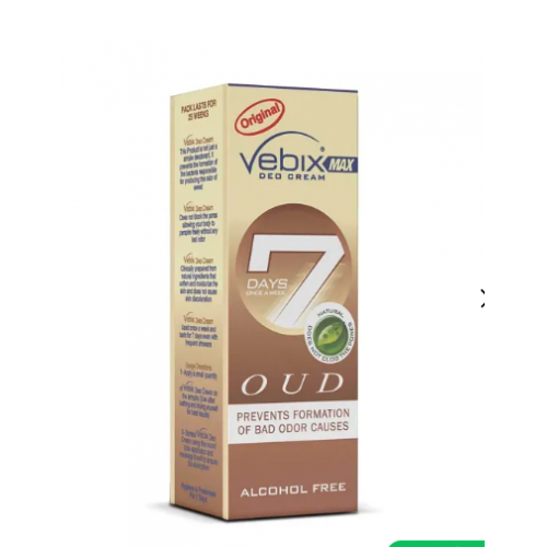 Vebix ڤيبكس كريم مزيل عرق برائحة العود - 25 مل Vebix ڤيبكس كريم مزيل عرق برائحة العود - 25 مل