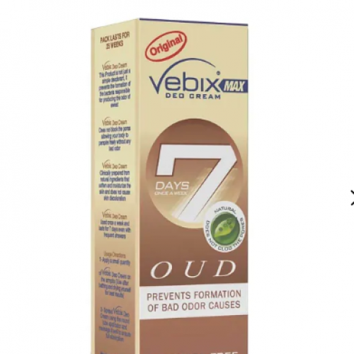 Vebix ڤيبكس كريم مزيل عرق برائحة العود - 25 مل Vebix ڤيبكس كريم مزيل عرق برائحة العود - 25 مل