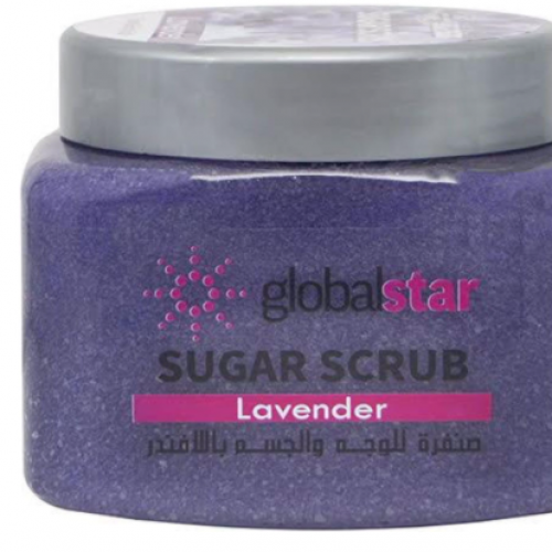 صنفرة سكر للوجه والجسم باللافندر من جلوبال ستار , 600 جرام صنفرة سكر للوجه والجسم باللافندر من جلوبال ستار , 600 جرام