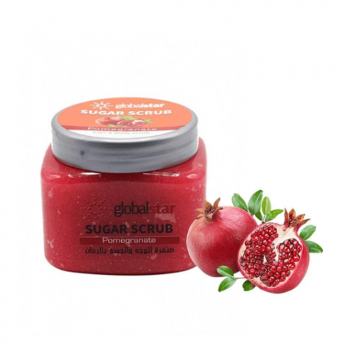 جلوبال ستار صنفرة سكر للوجه والجسم بالرمان - 600 جم جلوبال ستار صنفرة سكر للوجه والجسم بالرمان - 600 جم