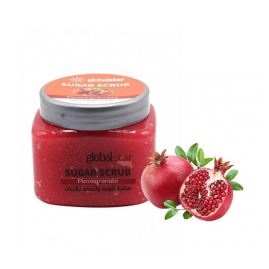 جلوبال ستار صنفرة سكر للوجه والجسم بالرمان - 600 جم