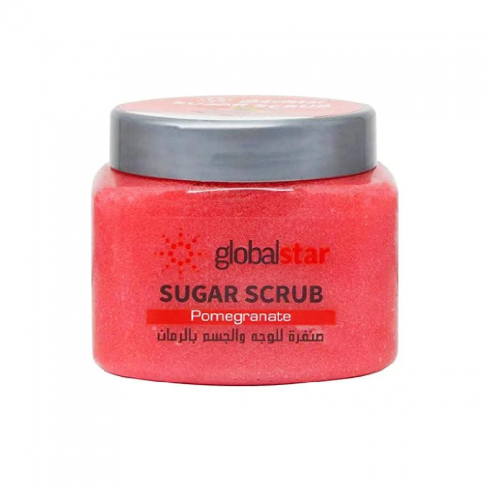 جلوبال ستار صنفرة سكر للوجه والجسم بالرمان - 600 جم جلوبال ستار صنفرة سكر للوجه والجسم بالرمان - 600 جم