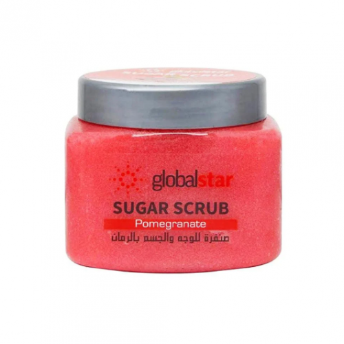 جلوبال ستار صنفرة سكر للوجه والجسم بالرمان - 600 جم جلوبال ستار صنفرة سكر للوجه والجسم بالرمان - 600 جم