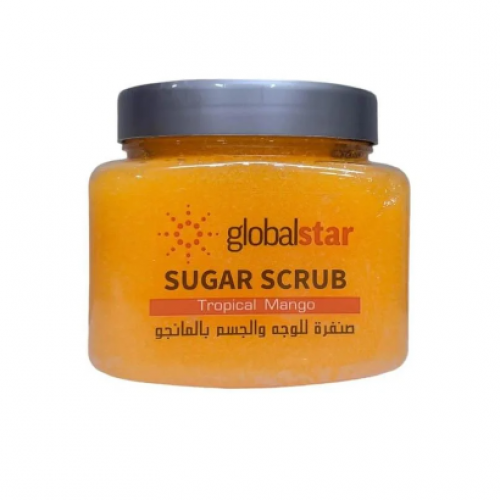 جلوبال ستار صنفرة سكر للوجه والجسم بالمانجو - 600 جم جلوبال ستار صنفرة سكر للوجه والجسم بالمانجو - 600 جم