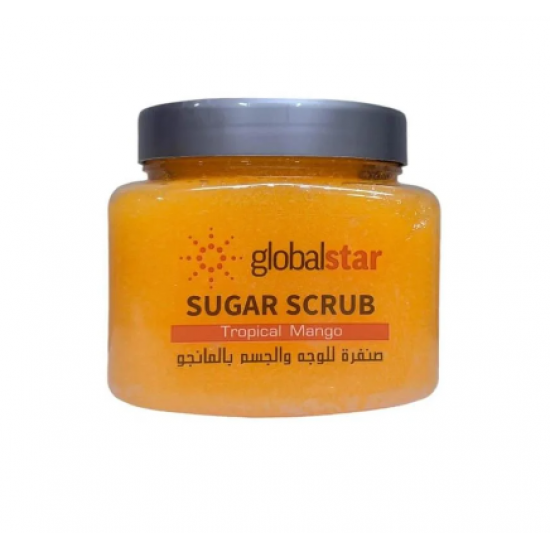 جلوبال ستار صنفرة سكر للوجه والجسم بالمانجو - 600 جم جلوبال ستار صنفرة سكر للوجه والجسم بالمانجو - 600 جم