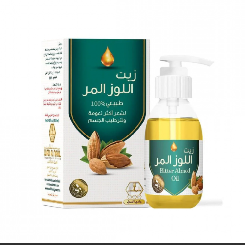 وادي النحل زيت اللوز المر لشعر أكثر نعومه ولترطيب الجسم - 125مل