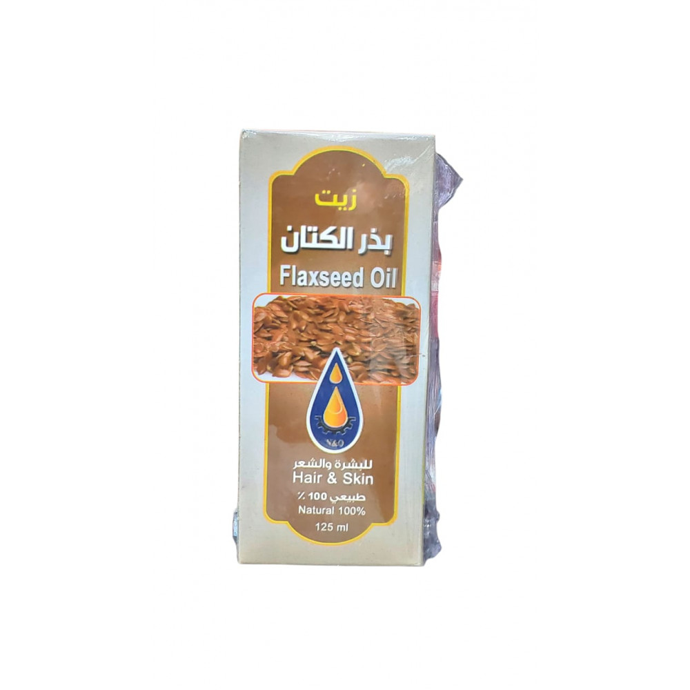 زيت بذر الكتان 125 ملي للبشره والشعر من معاصر الاحلام للزيوت 