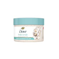 Dove body scrub with ground macadamia extract and milk rice - 298 gm