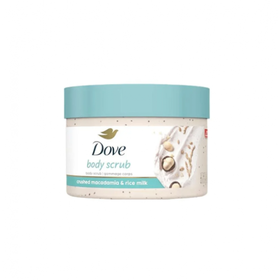 دوف مقشر الجسم بخلاصة المكاديميا المطحونة وأرز الحليب - 298 جم