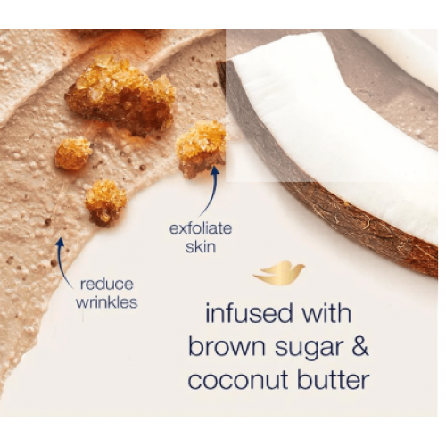 مقشر الجسم بالسكر البني وزبدة جوز الهند من دوف - 298جم