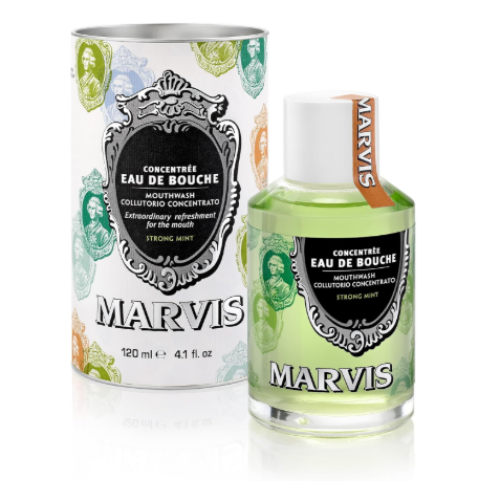 The strong mint flavored mouthwash from Marvis, 120 ml