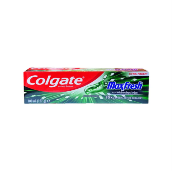 Colgate Max Fresh toothpaste with bamboo charcoal with whitening strips - 100 ml