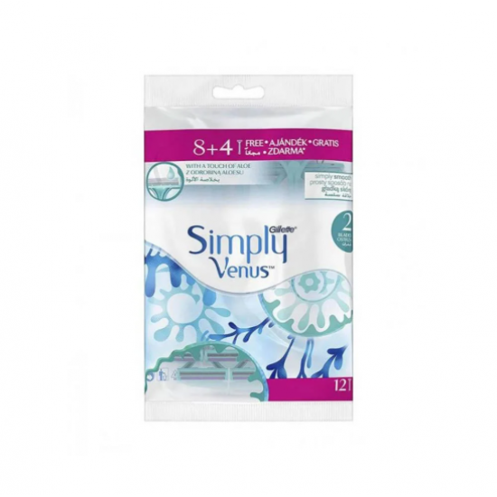 جيليت سيمبلي فينوس شفرات حلاقة تستخدم مرة واحدة - 12 قطعة