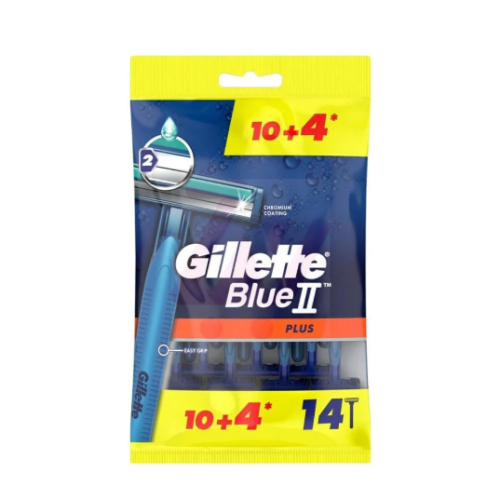 Gillette Blue 2 Plus disposable razors for men - 14 pieces