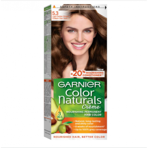 غارنييه كولر ناتورلز بني فاتح ذهبي 5.3 صبغة شعر غارنييه كولر ناتورلز بني فاتح ذهبي 5.3 صبغة شعر