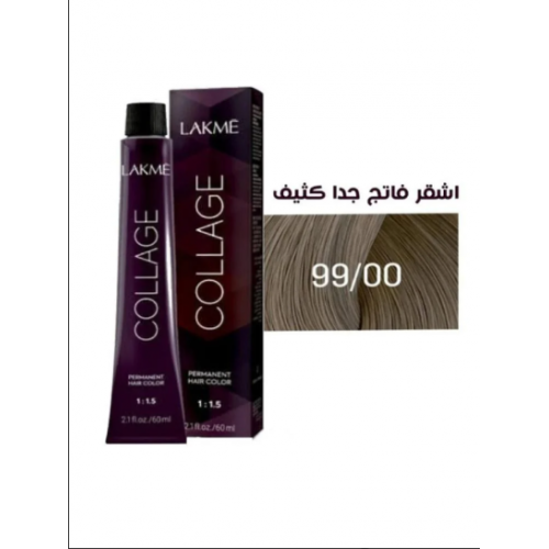 صبغة شعر لاكمي كولاج دائمة للجنسين ,99/00 اشقر فاتح جدا مكثف صبغة شعر لاكمي كولاج دائمة للجنسين ,99/00 اشقر فاتح جدا مكثف
