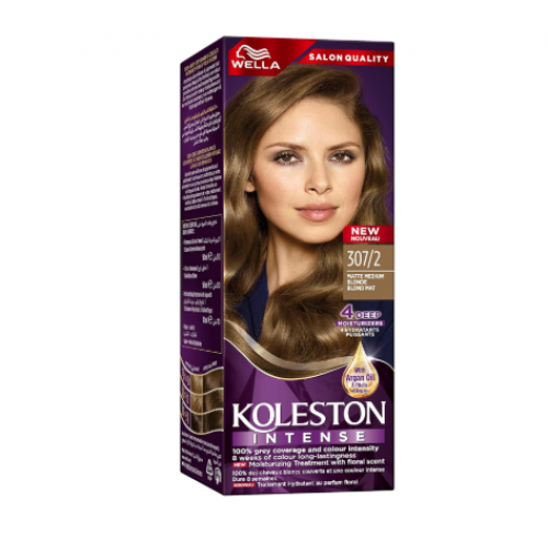 ويلا كولستون إنتنس – صبغة شعر ذات لون نابض وطويل الأمد مع تغطية 100% للشيب وزيت الأرغان – 307/2 أشقر متوسط غير لماع ويلا كولستون إنتنس – صبغة شعر ذات لون نابض وطويل الأمد مع تغطية 100% للشيب وزيت الأرغان – 307/2 أشقر متوسط غير لماع