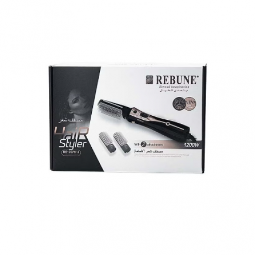 فرشاة تصفيف الشعر الكهربائية مع ملحق أسود/ رمادي/ ذهبي وردي