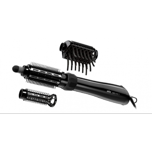 براون ساتين هير 5 AS530 اير ستايلار جهاز تصفيف الشعر مع 3 ملحقات، خاصية البخار - 1000 واط، أحمر