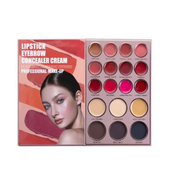 دفتر باليت كرستين 5 في 1 اظلال العيون + اضاءة + احمر خدود + احمر الشفاه + كونسيلر + تاتو الحواجب CH-K2312