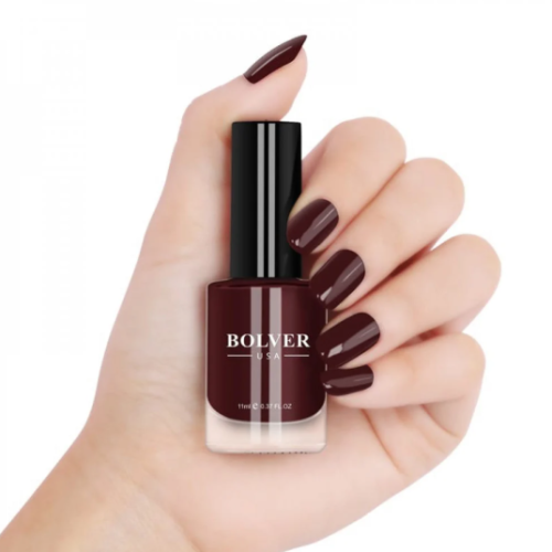 BOLVER dark burgundy red manicure shiny BOLVER 631