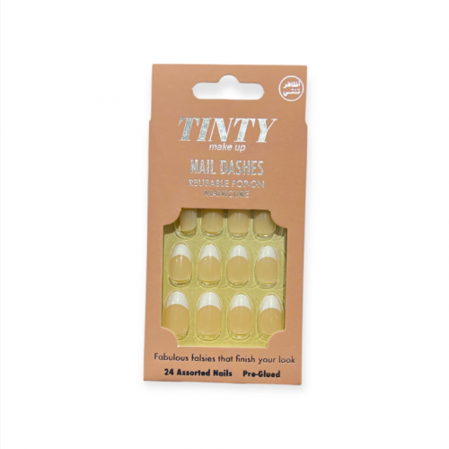 تنتي ميك اب طقم اظافر لاصقة 24 قطعة درجة ms18