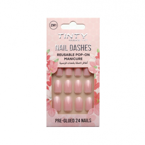 اظافرلاصقة ملونة بقصات فرنسية ZM1 من تنتي 24قطعة