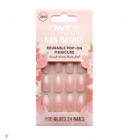 اظافرلاصقة ملونة بقصات فرنسية ZM10 من تنتي 24قطعة