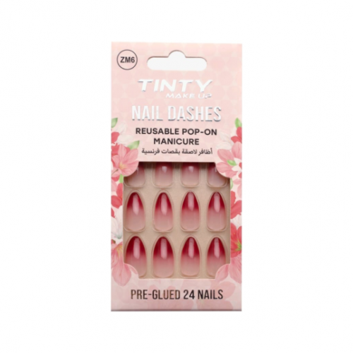 اظافرلاصقة ملونة بقصات فرنسية ZM6 من تنتي 24قطعة