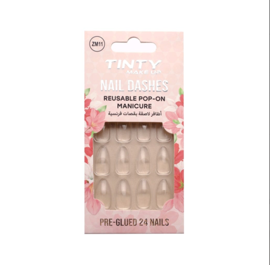 ZM11 colored sticker nails with French cuts from Tanti 24 pieces