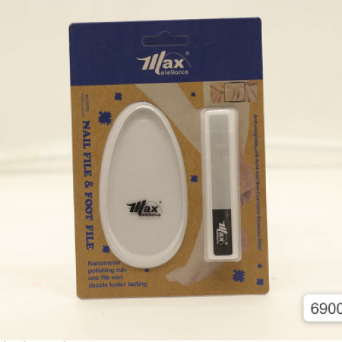 ملمع  اظافر زجاجي +مبرد قدم زجاجي من ماكس ايلي جنس 