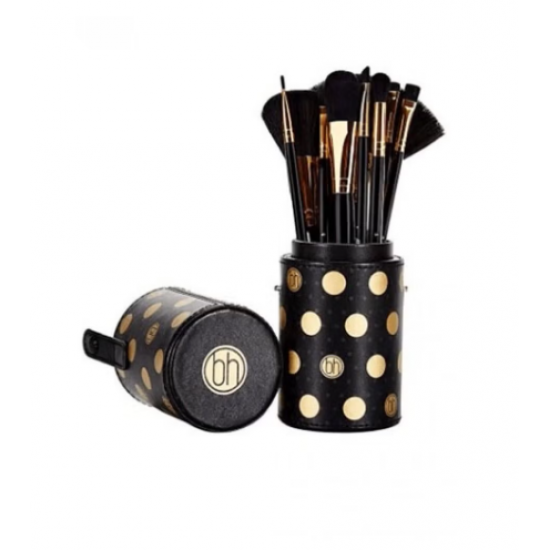 طقم فرش من المجموعة المنقطة متعدد الاستخدام مع حقيبة تخزين من 11 قطعة أسود/ذهبي