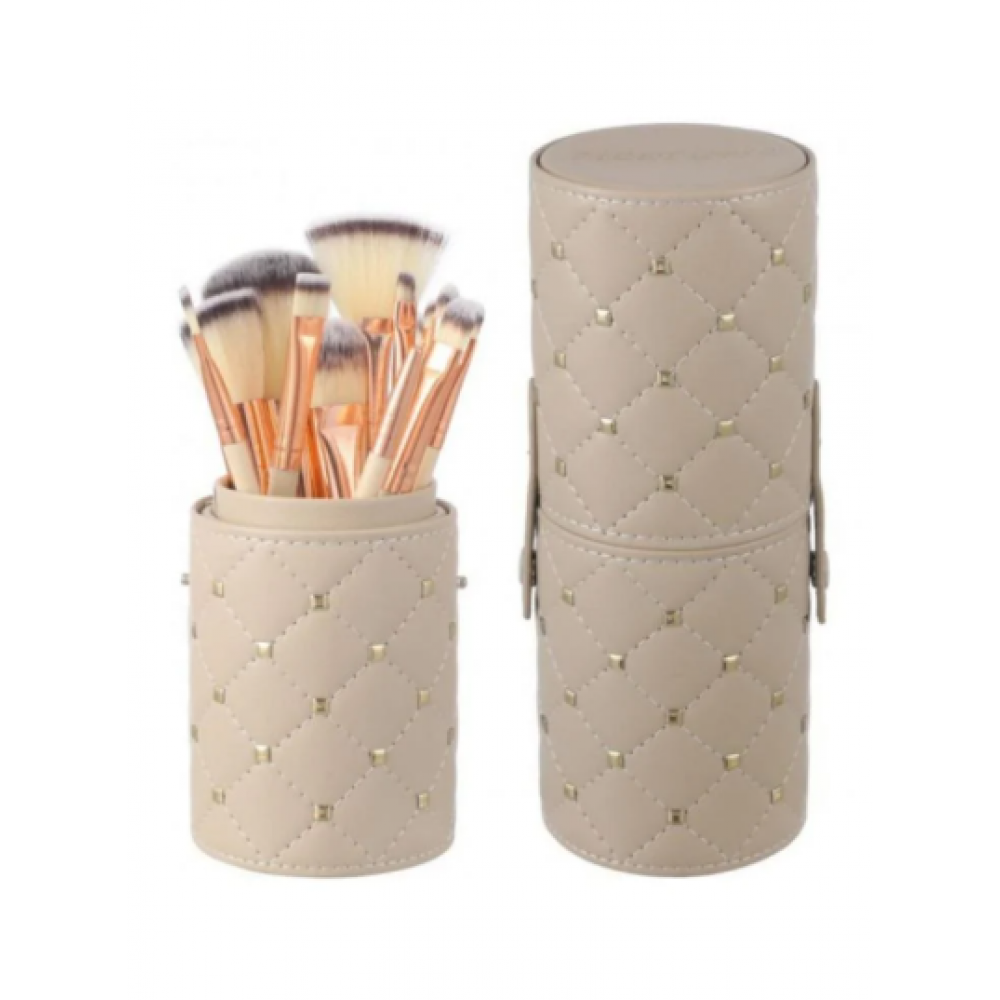 مجموعة فرش مكياج من بي اتش - 12 فرشاة , بيج