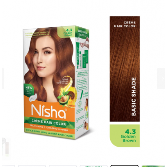 كريم تلوين الشعر، لون صبغة شعر بني دائم، بني ذهبي، (60 جم + 60 مل + 18 مل) كريم تلوين الشعر، لون صبغة شعر بني دائم، بني ذهبي، (60 جم + 60 مل + 18 مل)