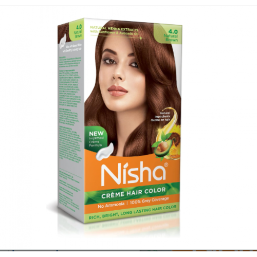 كريم صبغة شعر بتركيبة خالية من الامونيا للون غني ولامع يدوم طويلا من نيشا، مناسب لصبغ خصلات الشعر، لون بني طبيعي كريم صبغة شعر بتركيبة خالية من الامونيا للون غني ولامع يدوم طويلا من نيشا، مناسب لصبغ خصلات الشعر، لون بني طبيعي