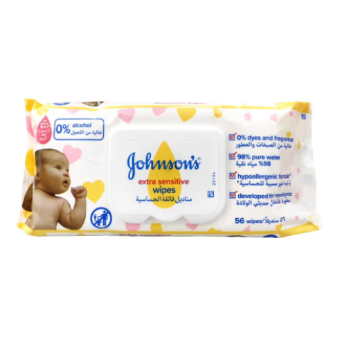 Johnson's Baby Wipes Unscented 56 Wipes