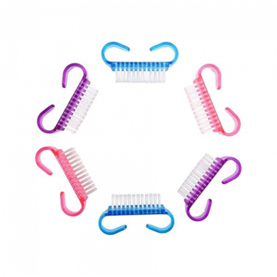 فرشاة تنظيف الأظافر للصالون والباديكير مع مقابض 6 قطع