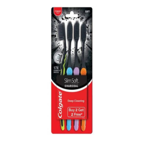 Colgate - Colgate Colgate Slim Soft Charcoal Toothbrush, 4 Pack