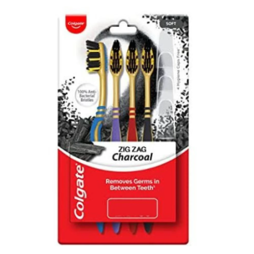 Colgate ZigZag Charcoal Soft Toothbrush 4 Pack