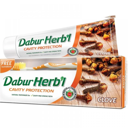 Dabur | Herbal Toothpaste | Clove Extract | With Free Toothbrush | 150g