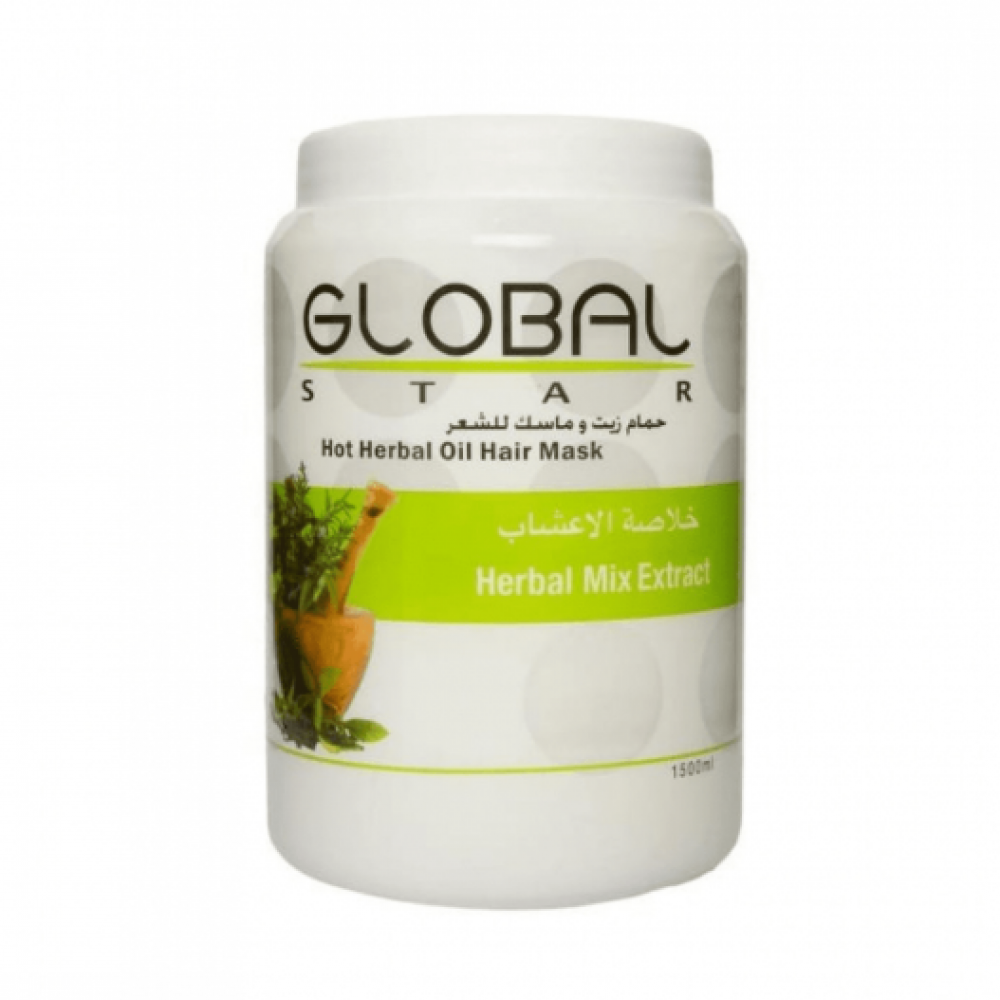 حمام زيت وماسك الشعر خلاصة الاعشاب جلوبل ستار 1500ملي حمام زيت وماسك الشعر خلاصة الاعشاب جلوبل ستار 1500ملي