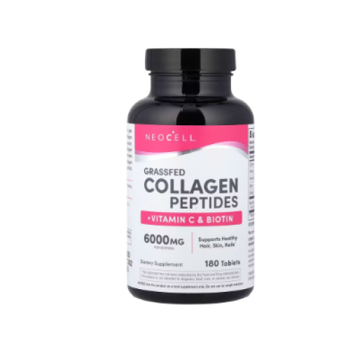 Neocell, Grass-Fed Collagen Peptides + Vitamin C & Biotin, 180 Tablets