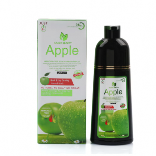 شامبو صبغة اسود طبيعي خالي من الامونيا مستخلص من التفاح الاخضر 400 ملي