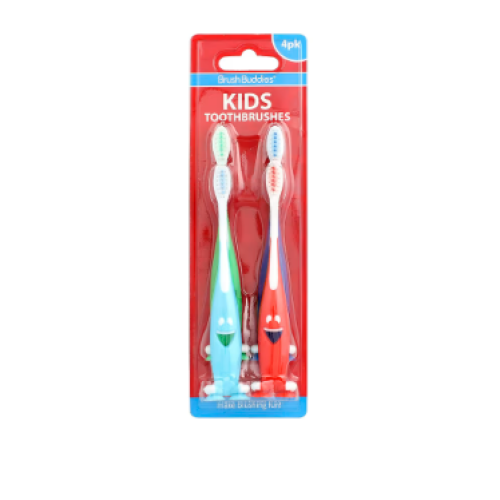 Brush Buddies Smart Care Kids Toothbrush, 4 Pack