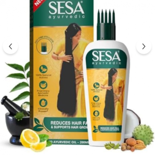 SESA زيت الشعر الأيورفيدي، يمنع تساقط الشعر، يدعم نموه، 200 مل SESA زيت الشعر الأيورفيدي، يمنع تساقط الشعر، يدعم نموه، 200 مل