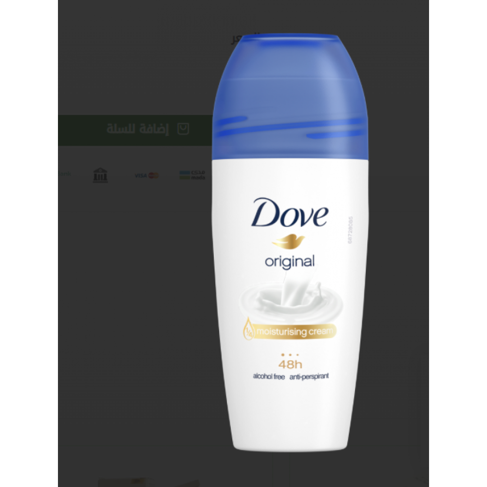  مزيل عرق رول اون مضاد للتعرق للنساء من دوف للحماية المنعشة لمدة 48 ساعة، اصلي خال من الكحول، 50 مل