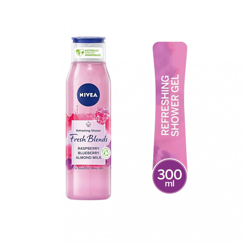 نيفيا جل استحمام فرش التوت العليق و البري وحليب جوز اللوز - 300 مل نيفيا جل استحمام فرش التوت العليق و البري وحليب جوز اللوز - 300 مل