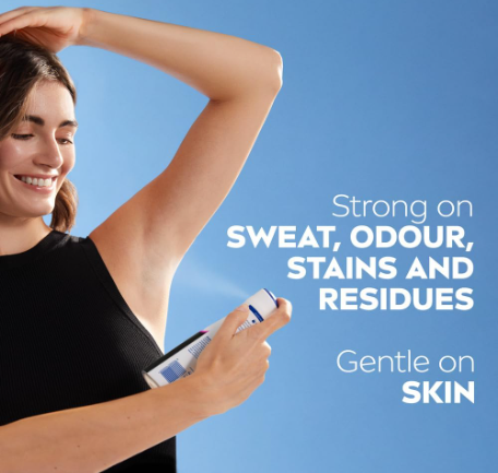 بخاخ مزيل العرق بلاك اند وايت غير مرئي للنساء من نيفيا، شفاف، حماية فعالة 72 ساعة، 5 في 1، مضاد للروائح الكريهة والعرق والبقع والبقايا والتهيج، 150 مل بخاخ مزيل العرق بلاك اند وايت غير مرئي للنساء من نيفيا، شفاف، حماية فعالة 72 ساعة، 5 في 1، مضاد للروائح الكريهة والعرق والبقع والبقايا والتهيج، 150 مل